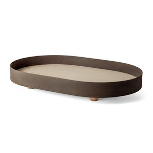 Bandeja Decorativa Oval em Madeira e Metal 50cm 16898 Mart