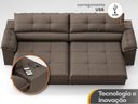 Ver imagem 7 de Sofá com Carregador Usb Retrátil Reclinável Monaco 2,50m Velosuede Marrom - Netsofas