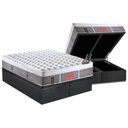 Ver imagem 1 de Cama Box Baú King: Colchão Molas Ensacadas Castor Light Stress Plush Visco + Base Gray(193x203)