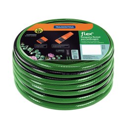 Mangueira Flex para Jardim Tramontina Verde com Faixa Preta em PVC 4 Camadas 25 m com Engate Rosquea - 1