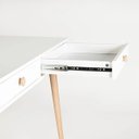 Ver imagem 5 de Escrivaninha Penteadeira Liva 2 Gavetas 100% MDF Pés de Madeira 120 cm X 53 cm Branca