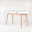 Ver imagem 6 de Escrivaninha Penteadeira Liva 2 Gavetas 100% MDF Pés de Madeira 120 cm X 53 cm Branca