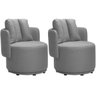 Kit 2 Poltronas para Sala e Escritório Base Giratória Mika Linho Cinza - 1