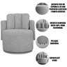 Kit 2 Poltronas para Sala e Escritório Base Giratória Mika Linho Cinza - 4