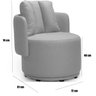 Kit 2 Poltronas para Sala e Escritório Base Giratória Mika Linho Cinza - 3