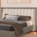 Ver imagem 2 de Cabeceira Queen com LED Yeon Facto Cinza/ Linho Off White - Sallar Home