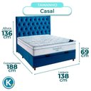 Ver imagem 3 de Cama Box Baú Azul + Colchão Casal Freedom Ortobom e Cabeceira
