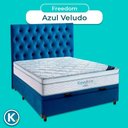 Ver imagem 4 de Cama Box Baú Azul + Colchão Casal Freedom Ortobom e Cabeceira