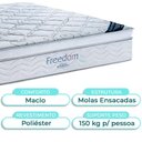 Ver imagem 2 de Cama Box Baú Azul + Colchão Casal Freedom Ortobom e Cabeceira