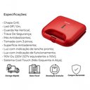 Ver imagem 4 de Sand E Grill Amvox Ams 370 Red Cor Vermelho 220v