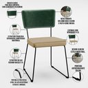 Ver imagem 4 de Cadeira Decorativa Estofada Sala Jantar Allana L02 Facto Verde Musgo Linho Bege Escuro - Lyam Decor