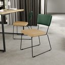 Ver imagem 2 de Cadeira Decorativa Estofada Sala Jantar Allana L02 Facto Verde Musgo Linho Bege Escuro - Lyam Decor