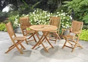 Ver imagem 3 de Mesa Dobrável Redonda para Jardim e Varanda em Madeira Maciça 90cm Estilo Rústico Primavera Bege