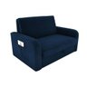 Sofá Cama Daiane 2 Lugares com Baú Suede Azul Matrix - 1