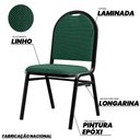 Ver imagem 3 de Kit 8 Cadeiras Hoteleiras Auditório Empilhável Linho M23 Verde - Mpozenato
