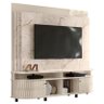 Estante Home Theater Daytona com Aparador Estoril e Mesa de Centro Indianápolis Calacata Off White – - 1