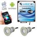 Ver imagem 2 de Kit Iluminação Piscina 2 Refletores 12w Led RGB + Controladora WiFi SMART - Water ON