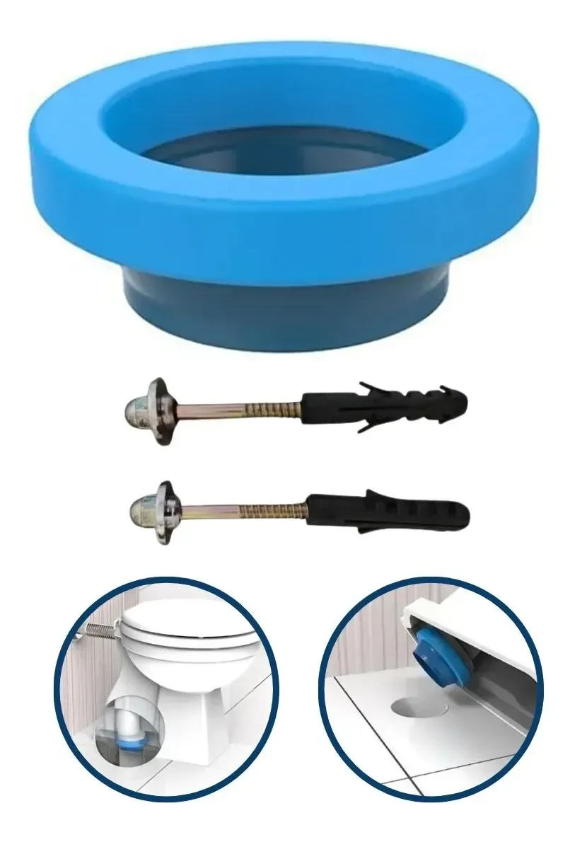 Anel Cera Vaso Sanitário Guia e 02 Parafusos Bucha 10 Blukit