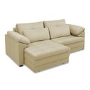 Ver imagem 5 de Sofá Retrátil Manual Sala de Estar Nolan Bipartido 175cm Conforto Premium em Couro Bege G58 - Gran B