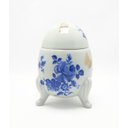 Ver imagem 1 de Porta Joia Ovo em Porcelana - Flores Azul e Borboletas - Grande Cerâmica Maria Sofia