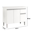 Ver imagem 3 de Balcão Cozinha com Tampo 100cm 3 Portas Taylla A01 - D’Rossi