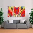 Ver imagem 3 de Quadro Abstrato Arte Moderna Colorido Jogo 3 Peças Para Sala Hall