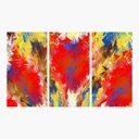 Ver imagem 2 de Quadro Abstrato Arte Moderna Colorido Jogo 3 Peças Para Sala Hall