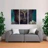 Quadro Buda Religião Estátua Para Sala Hall Mosaico 3 Peças - 1