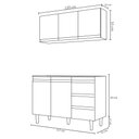 Ver imagem 4 de Armário Aéreo e Balcão Gabinete com Tampo 120cm Andréia Branco - AJL Móveis