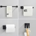 Ver imagem 2 de Kit Acessórios para Banheiro Lavabo Lavatório 4 Peças Preto Fosco Metal Premium