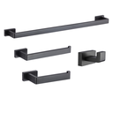 Ver imagem 1 de Kit Acessórios para Banheiro Lavabo Lavatório 4 Peças Preto Fosco Metal Premium