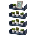 Ver imagem 2 de Kit 4 Prateleiras U 40 X 10cm Azul Suporte Invisível