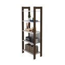 Ver imagem 2 de Estante Armário Alta Multiuso 5 Prateleiras Az1005 Branco/nogal - Tecno
