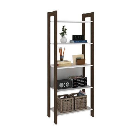 Estante Armário Alta Multiuso 5 Prateleiras Az1005 Branco/nogal - Tecno