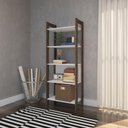 Ver imagem 4 de Estante Armário Alta Multiuso 5 Prateleiras Az1005 Branco/nogal - Tecno