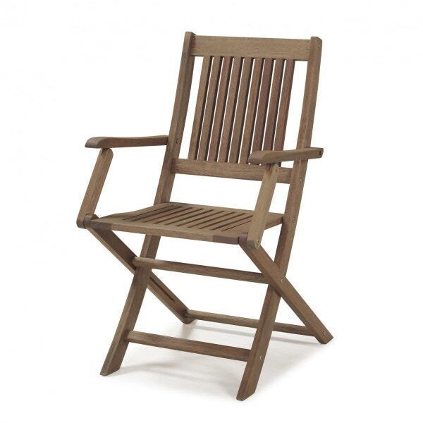 Cadeira Dobrável em Madeira Maciça com Braços Primavera Casa e Jardim Móveis - 1