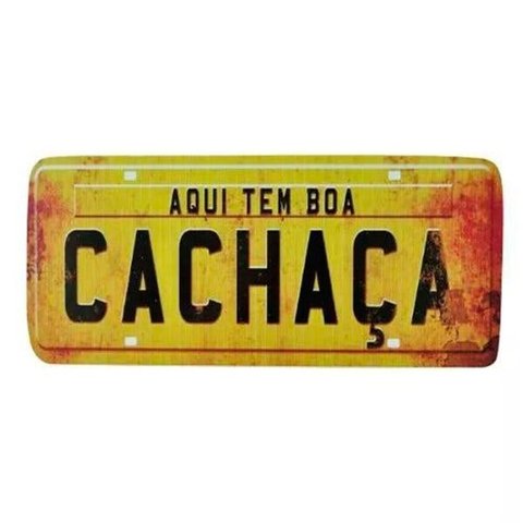 Placa de Carro Decorativa - Madeira - Aqui Tem Boa Cachaça