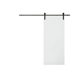Porta de Correr Branco Prime 210x90 Kit Celeiro Preto - 2