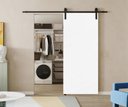 Ver imagem 1 de Porta de Correr Branco Prime 210x90 Kit Celeiro Preto