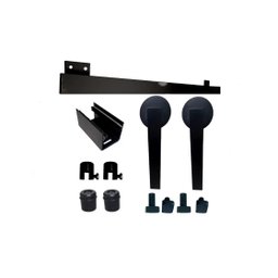 Porta de Correr Branco Prime 210x90 Kit Celeiro Preto - 3