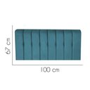 Ver imagem 2 de Painel Estofada Kiara 100cm Solteiro para Cama Box Quarto Suede Azul Turquesa - Ahazzo Móveis