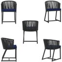 Ver imagem 5 de Mesa com 4 Cadeiras e Noronha Estofado 10 Trama Original Preto