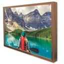 Ver imagem 1 de Quadro Decorativo Caixa Alta com Vidro A Canoa e as Montanhas  TaColado Moldura Madeira 90 x 60cm