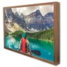 Quadro Decorativo Caixa Alta com Vidro A Canoa e as Montanhas  TaColado Moldura Madeira 90 x 60cm - 1