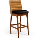 Ver imagem 2 de Kit 02 Banquetas Altas Cozinha Sala Jantar Fixa Mila B04 Couríssimo Whisky Couríssimo Preto - Lyam D