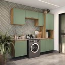 Ver imagem 1 de Lavanderia Modulada Kappesberg Celeste 6 Peças Nogueira/verde 250cm