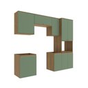 Ver imagem 4 de Lavanderia Modulada Kappesberg Celeste 6 Peças Nogueira/verde 250cm