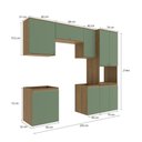 Ver imagem 2 de Lavanderia Modulada Kappesberg Celeste 6 Peças Nogueira/verde 250cm