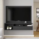 Ver imagem 1 de Painel Tv 55 Pol 136cm Bancada Suspensa Sala Layanne Preto C01 - D'Rossi