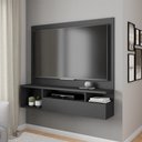 Ver imagem 5 de Painel Tv 55 Pol 136cm Bancada Suspensa Sala Layanne Preto C01 - D'Rossi